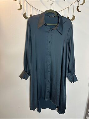 Zara Slate Blue Shirt Dress